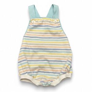 Vintage Easter Outfit Sunsuit One-Piece Pastel Stripes Infant Baby 3-6 month